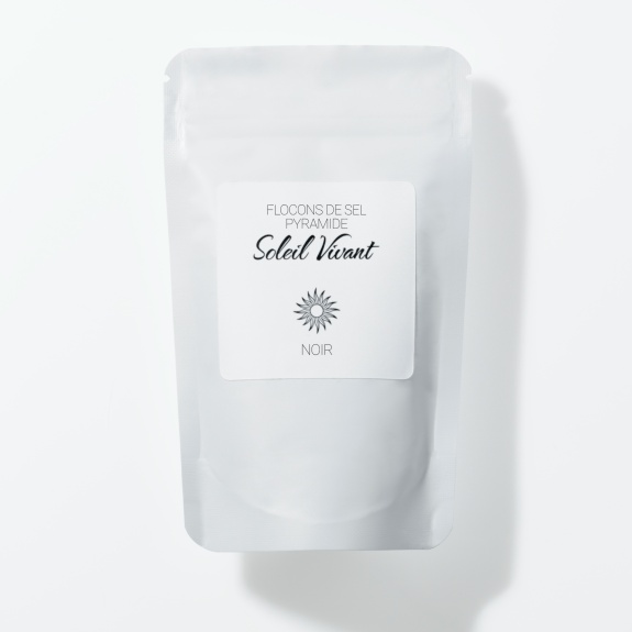 Schwarzes Dekor Pyramidensalz
					Wei&szlig;er Beutel, 45 g
				